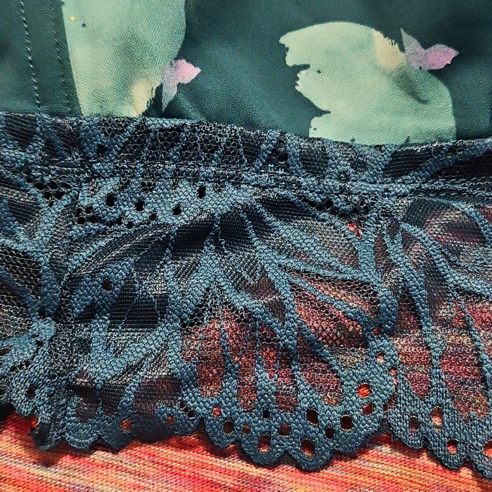 Auden Green Floral Lace Bralette NWT - Picture 3 of 11
